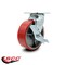Service Caster 6 Inch Red Poly on Cast Iron Swivel Caster with Roller Bearing and Brake SCC SCC-30CS620-PUR-RS-TLB - alternate 4